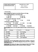 Đề kiểm tra một tiết Lịch sử lớp 9 - Trường THCS Văn Miếu